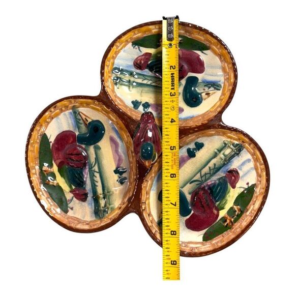 Vintage Mallard Duck Hand Painted Ceramic Divided Serving Dish Hunter Gift Dad - Picture 5 of 6